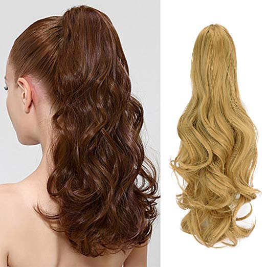 20〞Claw Ponytail Clip in Hair Extensions Hairpiece Synthetic Light Curly Soft Silky Nature Looking Heat-Resisting Different Colors for Women Fashion and Beauty-27# 20〞Claw Ponytail Clip in Hair Extensions Hairpiece Synthetic Light Curly Soft Silky Nature Looking Heat-Resisting Different Colors for Women Fashion and Beauty-27#